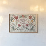 Winter Blooms I by Janelle Penner. shown as a paper print in a natural frame. Available as a archival giclee rolled canvas, fine art paper, or poster print. SKU 70767i.