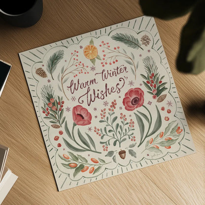 Winter Blooms II by Janelle Penner. Shown as a detailed flat fine art print, highlighting archival giclee quality. Available as an archival giclee rolled canvas, fine art paper, or poster print. SKU 70768a.