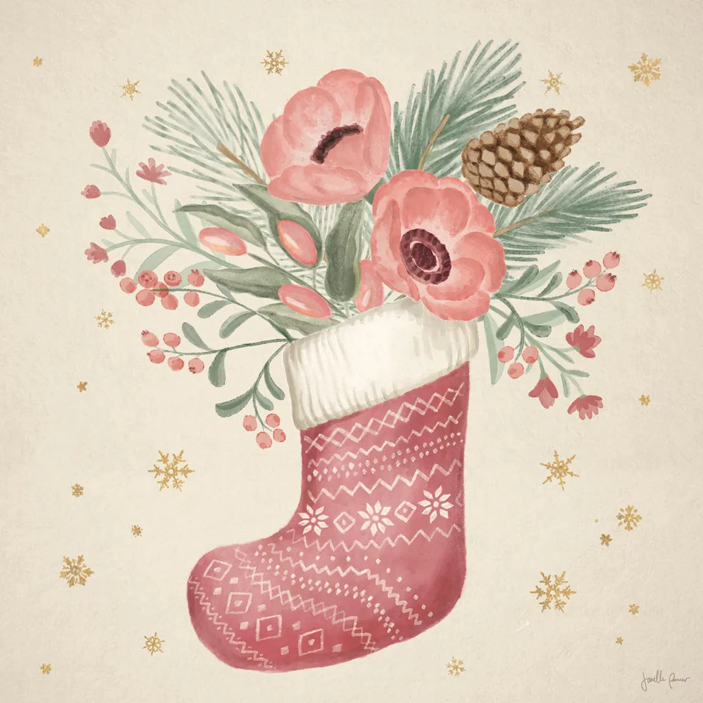 Winter Blooms V Pink by Janelle Penner. SKU 75138a. Archival Giclee Fine art print for wall decor.