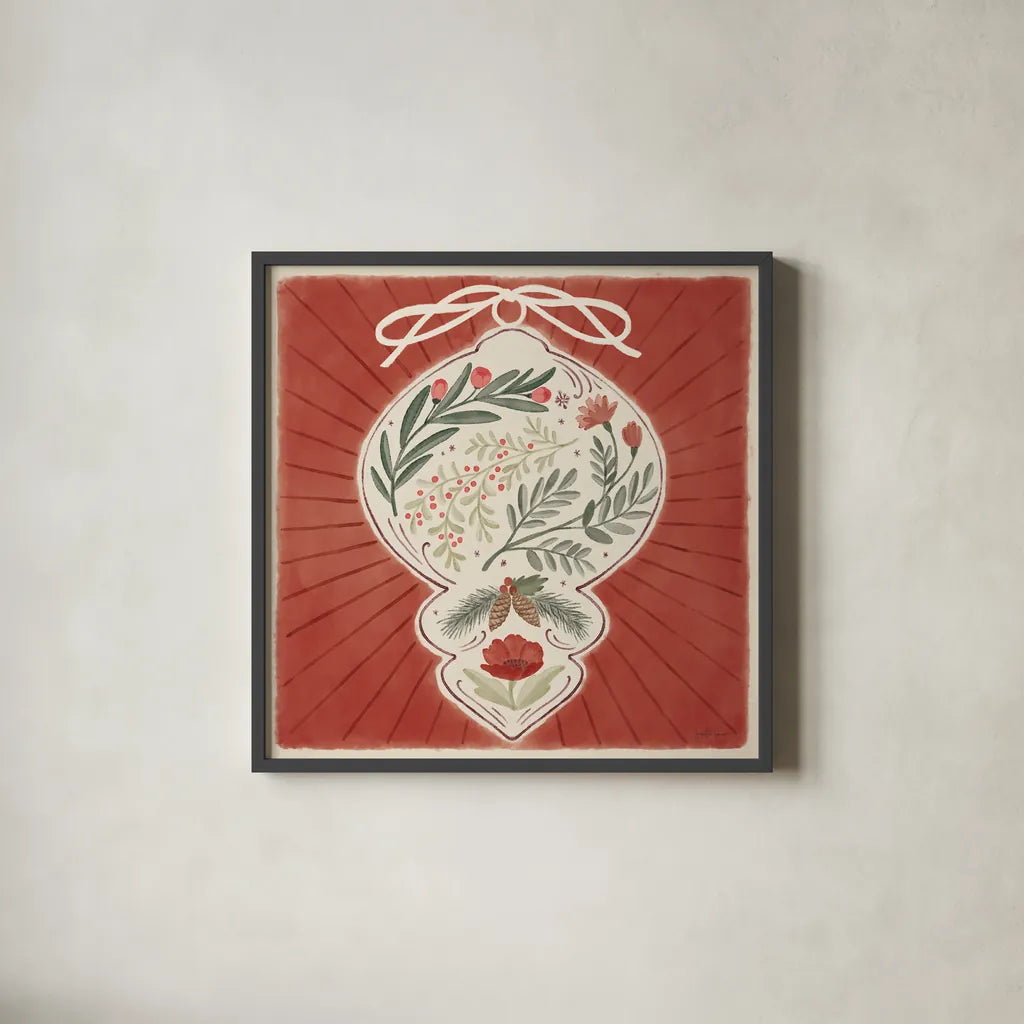 Winter Blooms VI by Janelle Penner. Shown in a sleek black glass frame for a contemporary gallery look. Available as an archival giclee rolled canvas, fine art paper, or poster print. SKU 70772a.