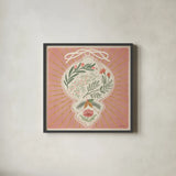 Winter Blooms VI Pink by Janelle Penner. Shown in a sleek black glass frame for a contemporary gallery look. Available as an archival giclee rolled canvas, fine art paper, or poster print. SKU 75139a.