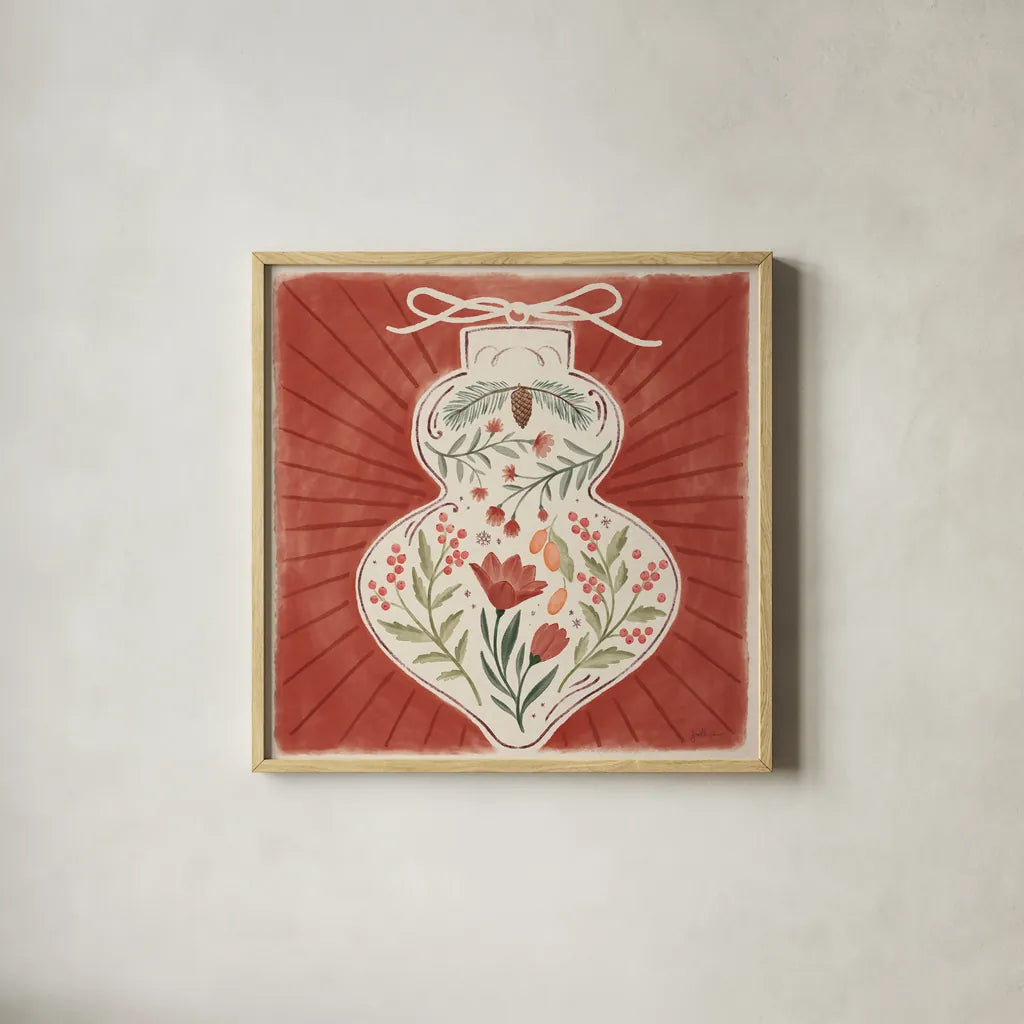 Winter Blooms VII by Janelle Penner. Shown in a natural wood glass frame for a timeless modern aesthetic. Available as an archival giclee rolled canvas, fine art paper, or poster print. SKU 70773a.