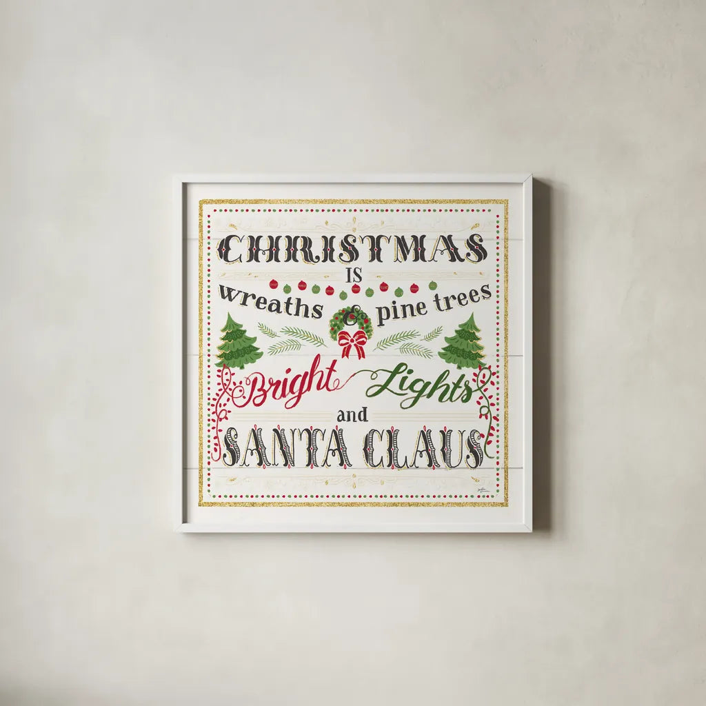 Winter Wonderland VI Shiplap by Janelle Penner. Shown in a crisp white glass frame for a clean and minimalist style. Available as an archival giclee rolled canvas, fine art paper, or poster print. SKU 37373a.