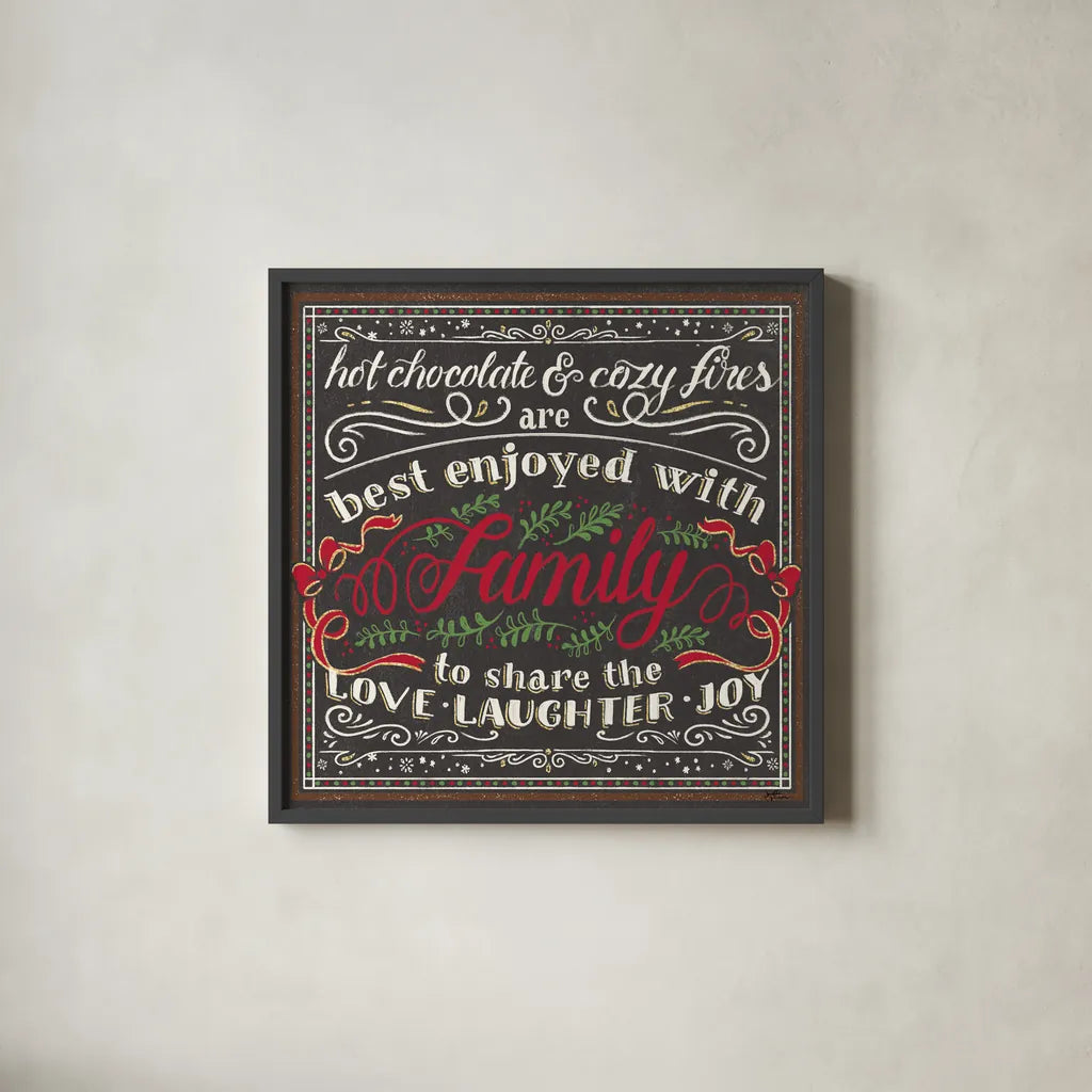 Winter Wonderland VII Brown Red by Janelle Penner. Shown in a sleek black glass frame for a contemporary gallery look. Available as an archival giclee rolled canvas, fine art paper, or poster print. SKU 37372a.