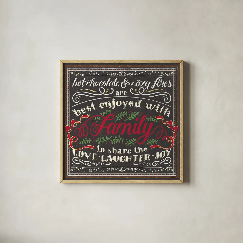 Winter Wonderland VII Brown Red by Janelle Penner. Shown in a natural wood glass frame for a timeless modern aesthetic. Available as an archival giclee rolled canvas, fine art paper, or poster print. SKU 37372a.