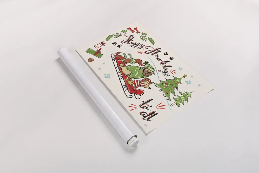 Winter Wooferland I by Janelle Penner. shown as a rolled paper print. Available as archival giclee rolled canvas, fine art paper, or poster print. SKU 36033i.