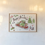 Winter Wooferland I by Janelle Penner. shown as a paper print in a natural frame. Available as a archival giclee rolled canvas, fine art paper, or poster print. SKU 36033i.