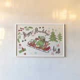 Winter Wooferland I by Janelle Penner. shown as a paper print in a white frame. Available as a archival giclee rolled canvas, fine art paper, or poster print. SKU 36033i.