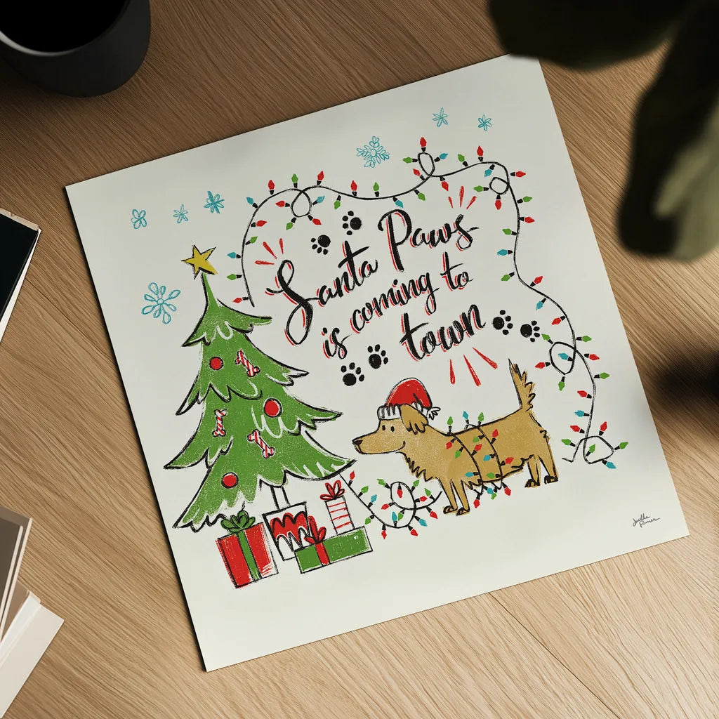 Winter Wooferland II by Janelle Penner. Shown as a detailed flat fine art print, highlighting archival giclee quality. Available as an archival giclee rolled canvas, fine art paper, or poster print. SKU 36034a.