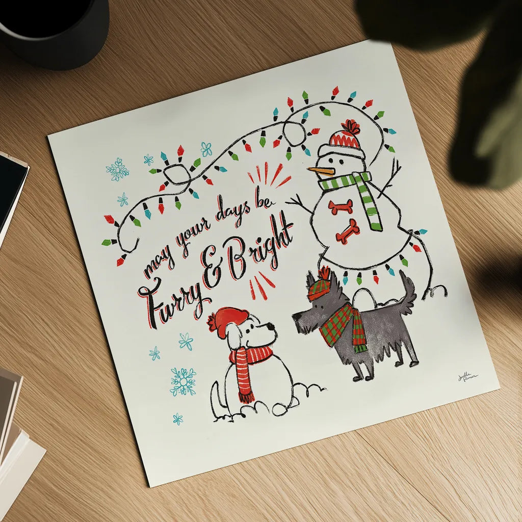 Winter Wooferland III by Janelle Penner. Shown as a detailed flat fine art print, highlighting archival giclee quality. Available as an archival giclee rolled canvas, fine art paper, or poster print. SKU 36035a.