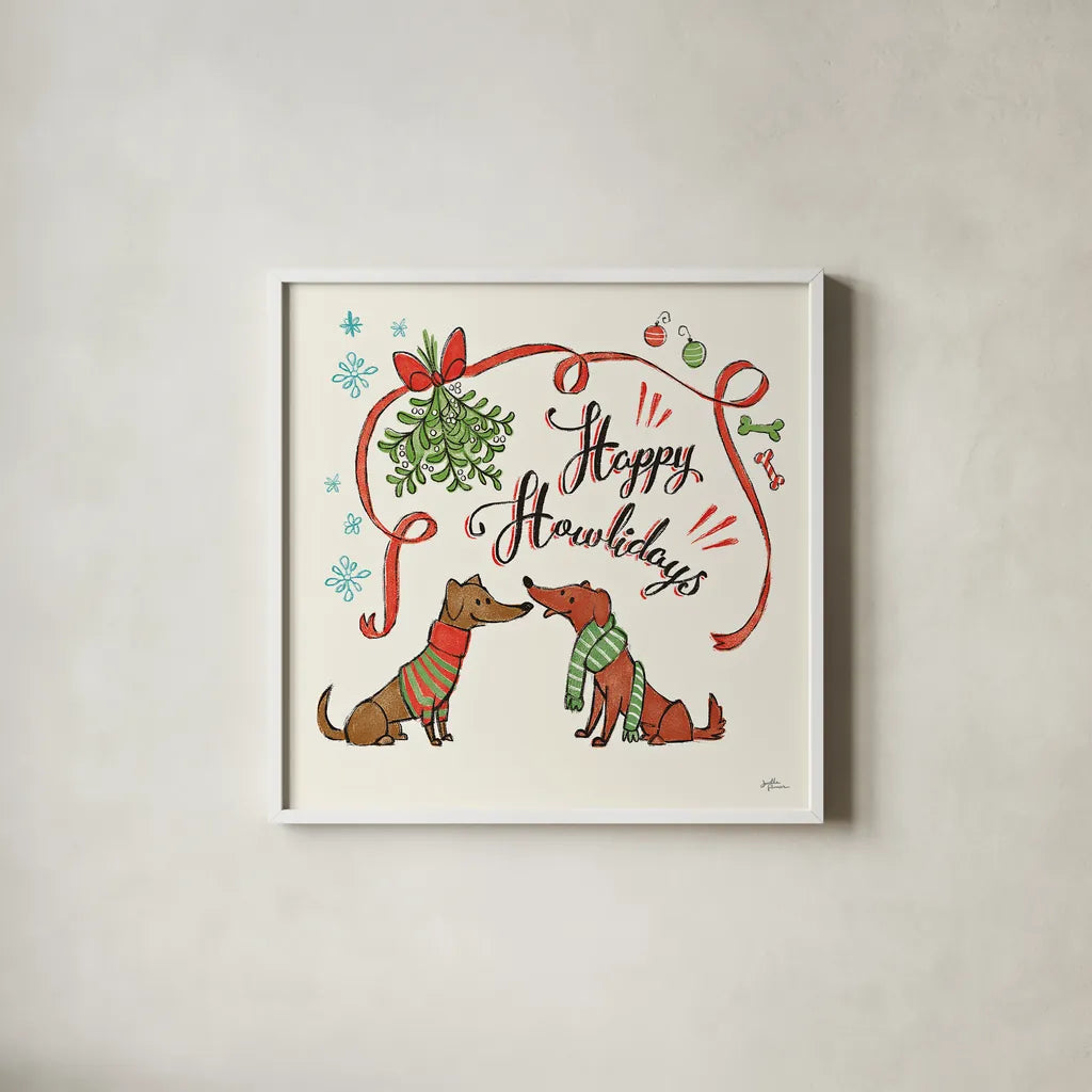 Winter Wooferland IV by Janelle Penner. Shown in a crisp white glass frame for a clean and minimalist style. Available as an archival giclee rolled canvas, fine art paper, or poster print. SKU 36036a.