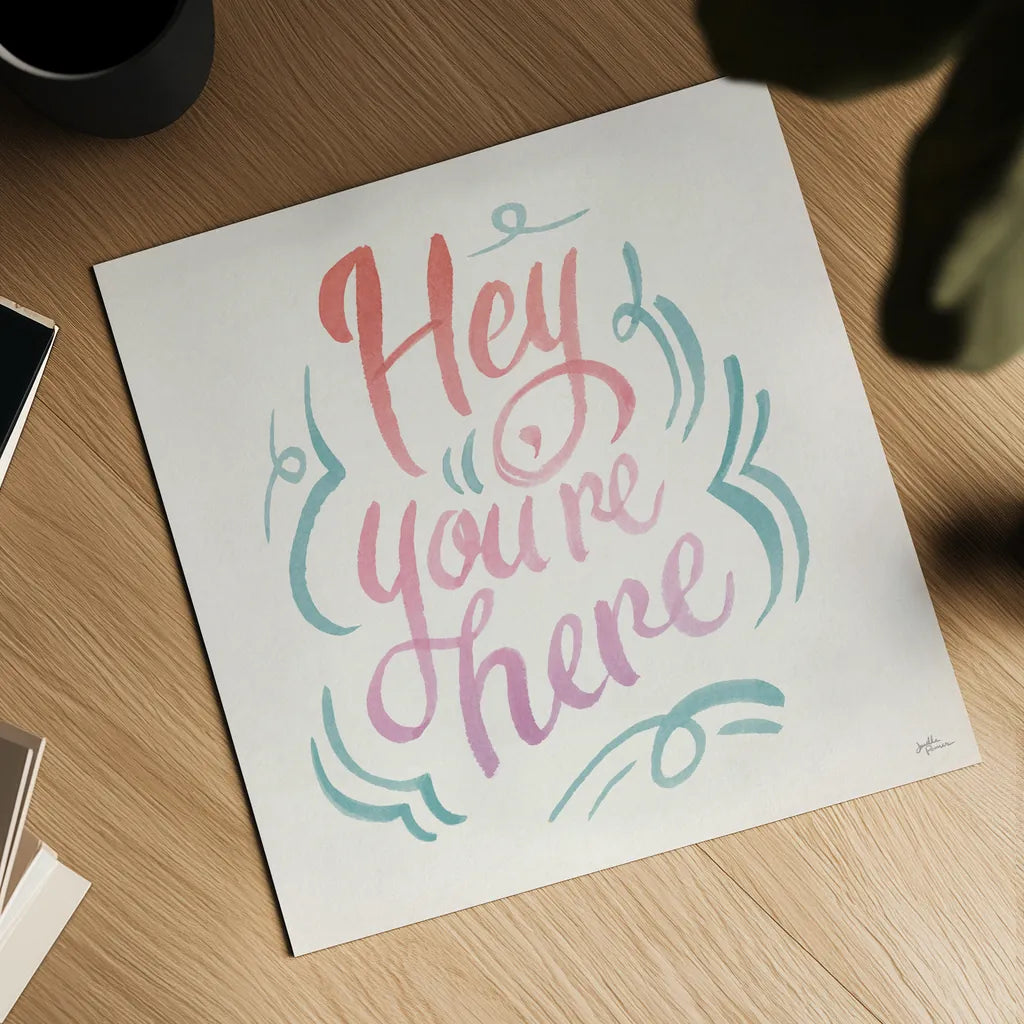 Youre Here I by Janelle Penner. Shown as a detailed flat fine art print, highlighting archival giclee quality. Available as an archival giclee rolled canvas, fine art paper, or poster print. SKU 62277a.
