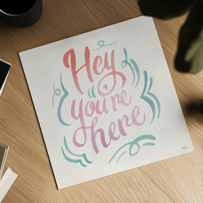 Youre Here I by Janelle Penner. Shown as a detailed flat fine art print, highlighting archival giclee quality. Available as an archival giclee rolled canvas, fine art paper, or poster print. SKU 62277a.