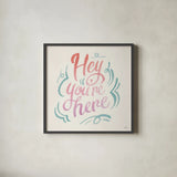 Youre Here I by Janelle Penner. Shown in a sleek black glass frame for a contemporary gallery look. Available as an archival giclee rolled canvas, fine art paper, or poster print. SKU 62277a.