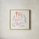 Youre Here I by Janelle Penner. Shown in a natural wood glass frame for a timeless modern aesthetic. Available as an archival giclee rolled canvas, fine art paper, or poster print. SKU 62277a.