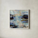 Abstract Morning by Jeanette Vertentes. Shown in a crisp white glass frame for a clean and minimalist style. Available as an archival giclee rolled canvas, fine art paper, or poster print. SKU 72612a.