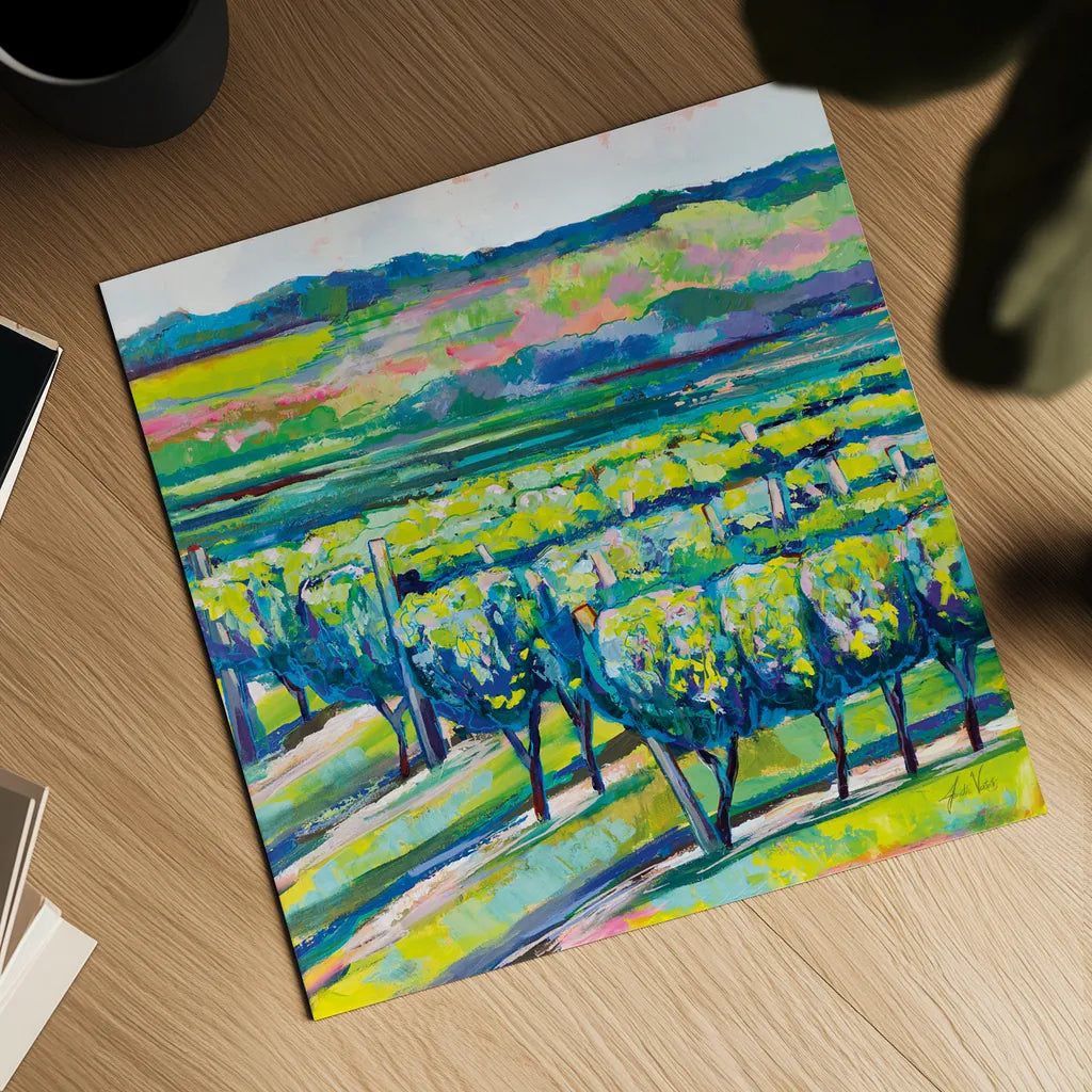 All in a Row by Jeanette Vertentes. Shown as a detailed flat fine art print, highlighting archival giclee quality. Available as an archival giclee rolled canvas, fine art paper, or poster print. SKU 70557a.