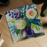 Amethyst Bouquet by Jeanette Vertentes. Shown as a detailed flat fine art print, highlighting archival giclee quality. Available as an archival giclee rolled canvas, fine art paper, or poster print. SKU 95747a.