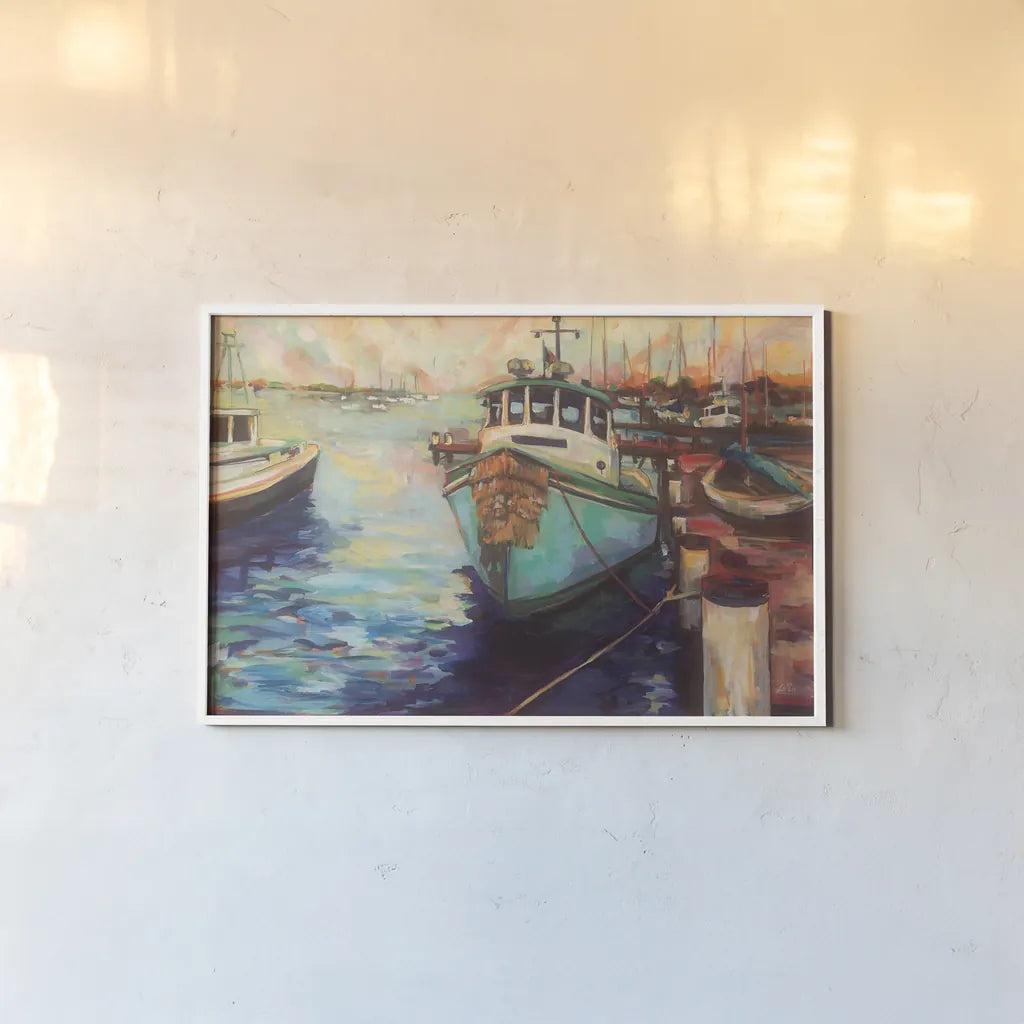At Fords by Jeanette Vertentes. shown as a paper print in a white frame. Available as a archival giclee rolled canvas, fine art paper, or poster print. SKU 49330i.