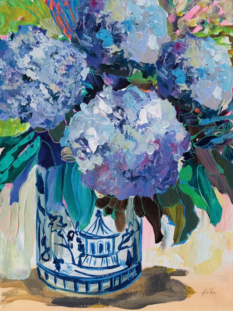 August Bloom Blue Hydrangea by Jeanette Vertentes