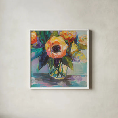Baby Glow by Jeanette Vertentes. Shown in a crisp white glass frame for a clean and minimalist style. Available as an archival giclee rolled canvas, fine art paper, or poster print. SKU 49141a.