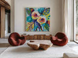 Bahamas Morning by Jeanette Vertentes. Shown as extra-large giant wall art in a modern living room. Available as an archival giclee rolled canvas, fine art paper, or poster print. SKU 53470a.