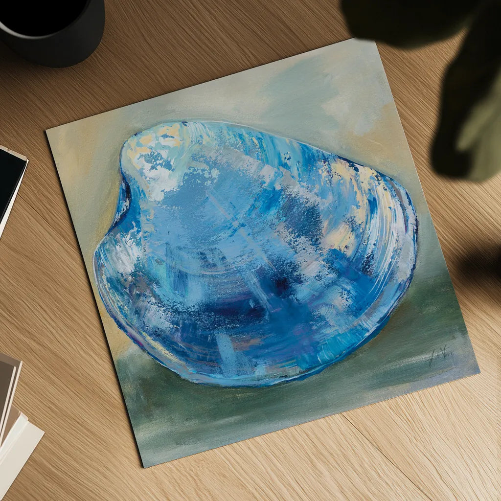 Beach Comber Dark Blue by Jeanette Vertentes. Shown as a detailed flat fine art print, highlighting archival giclee quality. Available as an archival giclee rolled canvas, fine art paper, or poster print. SKU 79088a.