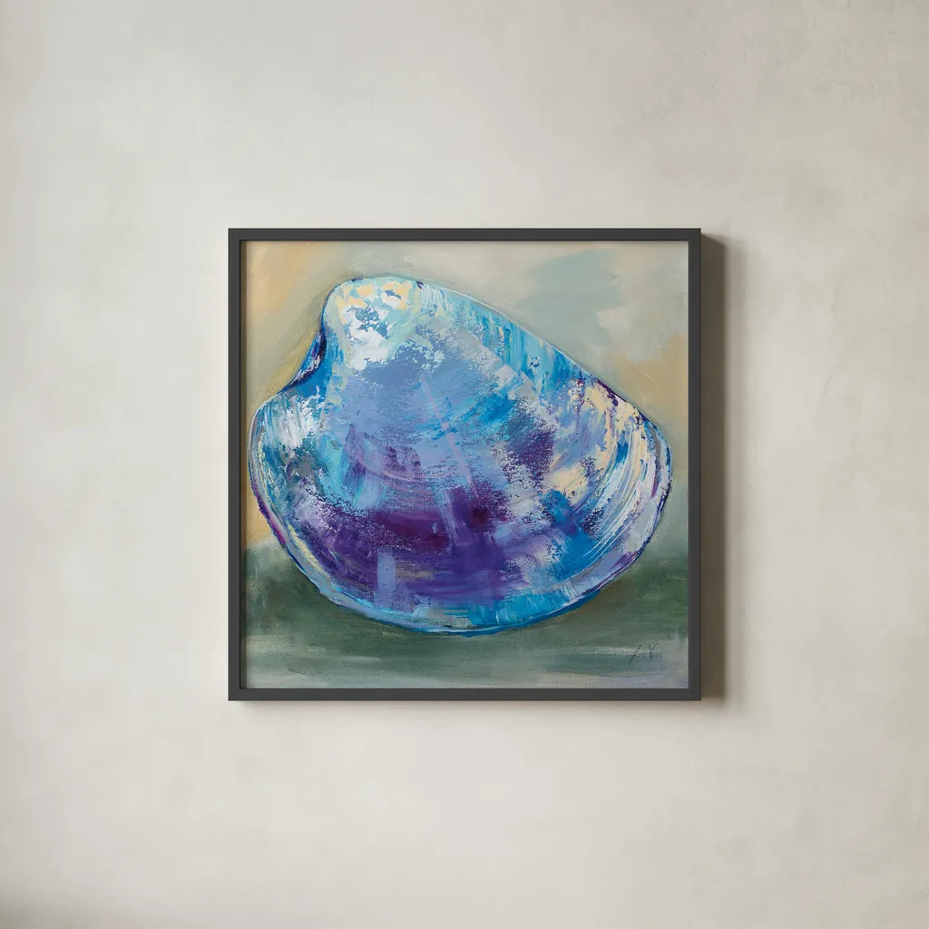Beach Comber II by Jeanette Vertentes. Shown in a sleek black glass frame for a contemporary gallery look. Available as an archival giclee rolled canvas, fine art paper, or poster print. SKU 78750a.