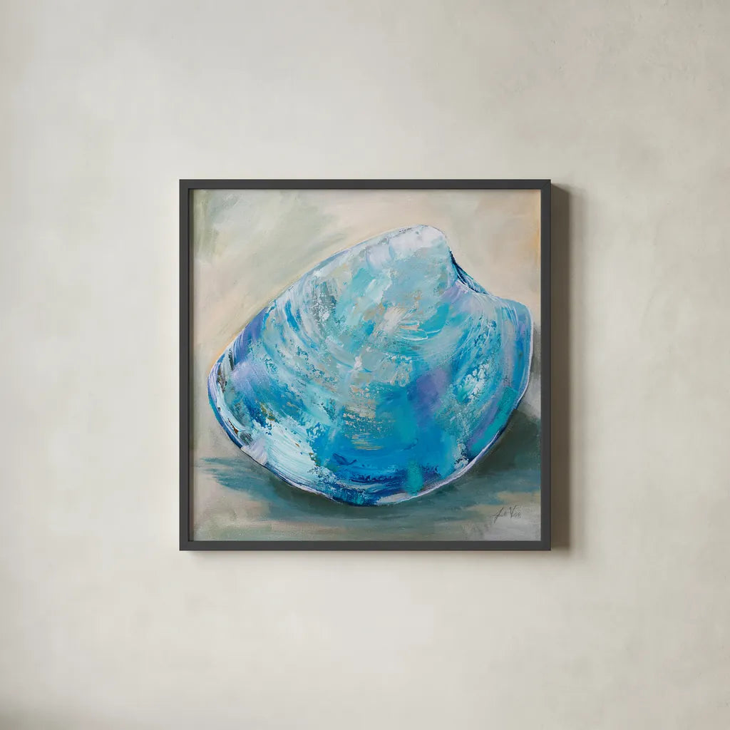 Beach Comber III by Jeanette Vertentes. Shown in a sleek black glass frame for a contemporary gallery look. Available as an archival giclee rolled canvas, fine art paper, or poster print. SKU 78751a.