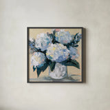Beach Party by Jeanette Vertentes. Shown in a sleek black glass frame for a contemporary gallery look. Available as an archival giclee rolled canvas, fine art paper, or poster print. SKU 85014a.