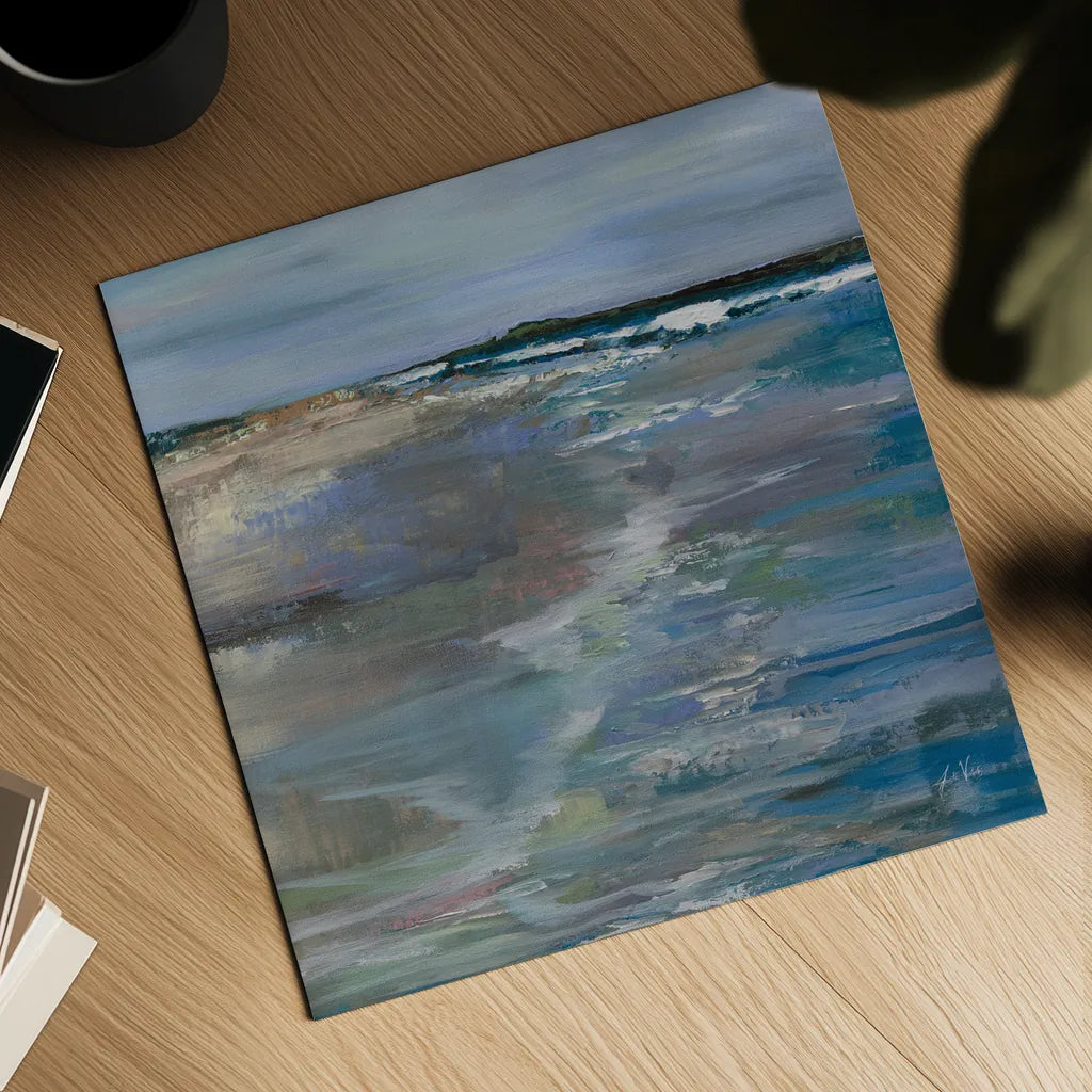 Beach Walk by Jeanette Vertentes. Shown as a detailed flat fine art print, highlighting archival giclee quality. Available as an archival giclee rolled canvas, fine art paper, or poster print. SKU 100313a.