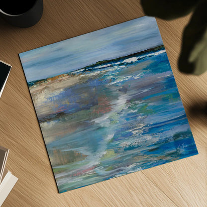 Beach Walk by Jeanette Vertentes. Shown as a detailed flat fine art print, highlighting archival giclee quality. Available as an archival giclee rolled canvas, fine art paper, or poster print. SKU 82848a.