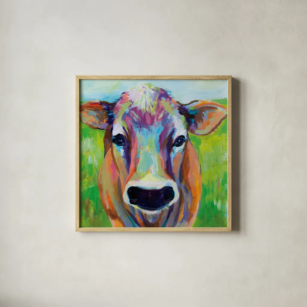 Beau by Jeanette Vertentes. Shown in a natural wood glass frame for a timeless modern aesthetic. Available as an archival giclee rolled canvas, fine art paper, or poster print. SKU 57134a.