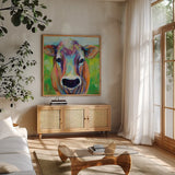 Beau by Jeanette Vertentes. Shown in a natural wood frame in a cozy modern living room. Available as an archival giclee rolled canvas, fine art paper, or poster print. SKU 57134a.