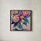 Because You Love Me by Jeanette Vertentes. Shown in a sleek black glass frame for a contemporary gallery look. Available as an archival giclee rolled canvas, fine art paper, or poster print. SKU 97007a.