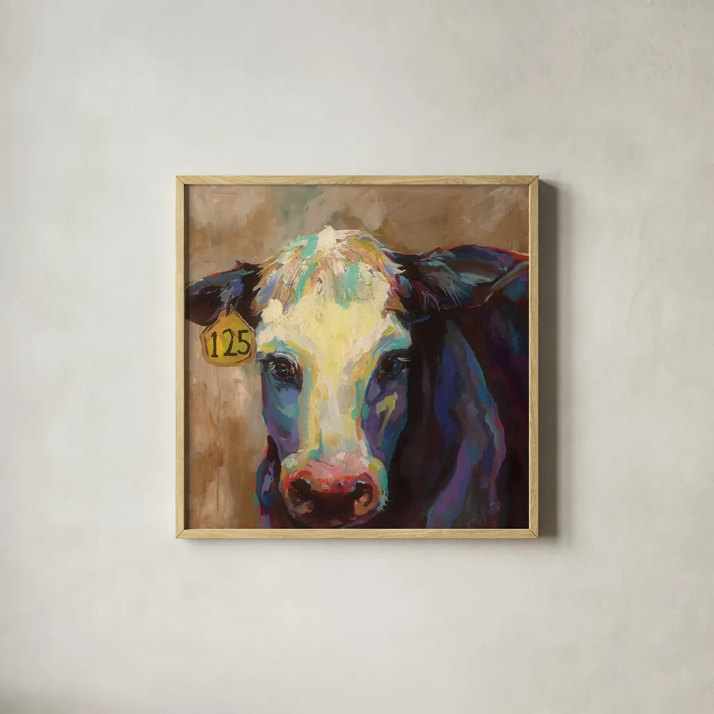 Betsy by Jeanette Vertentes. Shown in a natural wood glass frame for a timeless modern aesthetic. Available as an archival giclee rolled canvas, fine art paper, or poster print. SKU 49342a.