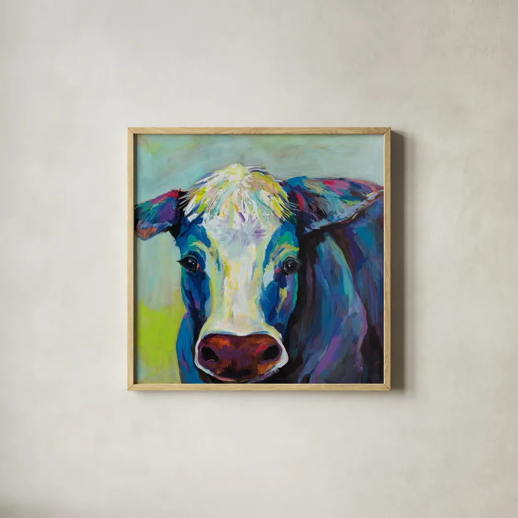 Betsy by Jeanette Vertentes. Shown in a natural wood glass frame for a timeless modern aesthetic. Available as an archival giclee rolled canvas, fine art paper, or poster print. SKU 57133a.