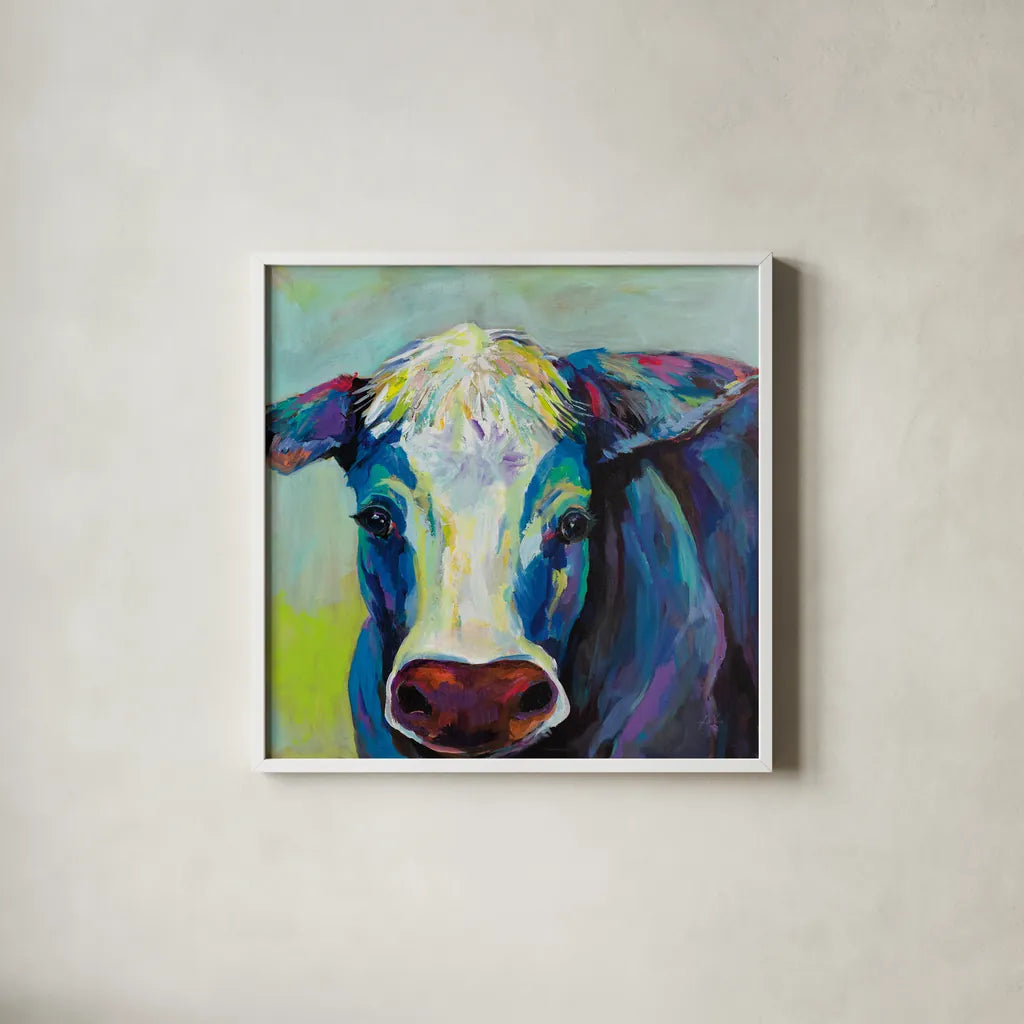 Betsy by Jeanette Vertentes. Shown in a crisp white glass frame for a clean and minimalist style. Available as an archival giclee rolled canvas, fine art paper, or poster print. SKU 57133a.