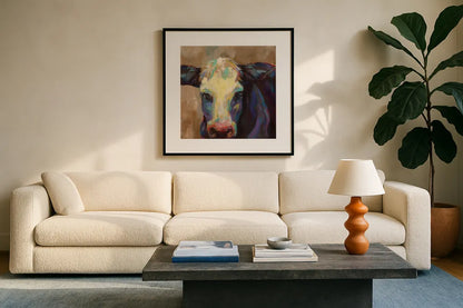 Betsy No Tag by Jeanette Vertentes. Displayed in a glass frame with matte in a clean modern living room. Available as an archival giclee rolled canvas, fine art paper, or poster print. SKU 56710a.