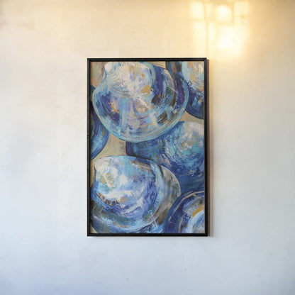 Beyond Blue Shells by Jeanette Vertentes. shown as a paper print in a black flame. Available as a archival giclee rolled canvas, fine art paper, or poster print. SKU 72150h.