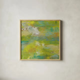 Bliss by Jeanette Vertentes. Shown in a natural wood glass frame for a timeless modern aesthetic. Available as an archival giclee rolled canvas, fine art paper, or poster print. SKU 55483a.