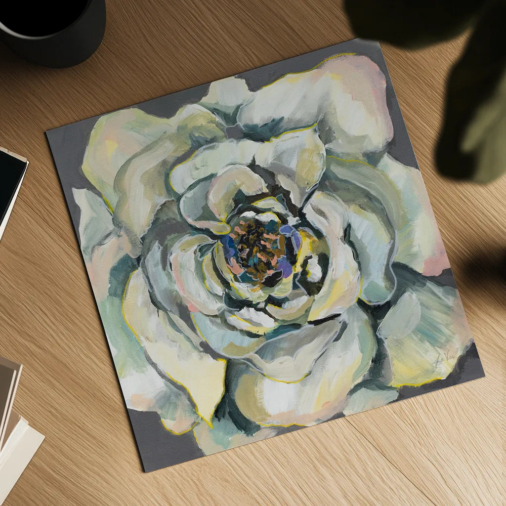 Bloom I by Jeanette Vertentes. Shown as a detailed flat fine art print, highlighting archival giclee quality. Available as an archival giclee rolled canvas, fine art paper, or poster print. SKU 54411a.