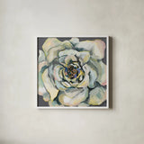 Bloom I by Jeanette Vertentes. Shown in a crisp white glass frame for a clean and minimalist style. Available as an archival giclee rolled canvas, fine art paper, or poster print. SKU 54411a.