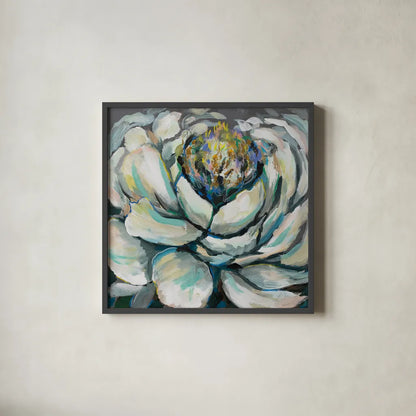 Bloom II by Jeanette Vertentes. Shown in a sleek black glass frame for a contemporary gallery look. Available as an archival giclee rolled canvas, fine art paper, or poster print. SKU 54412a.