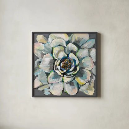 Bloom III by Jeanette Vertentes. Shown in a sleek black glass frame for a contemporary gallery look. Available as an archival giclee rolled canvas, fine art paper, or poster print. SKU 54413a.