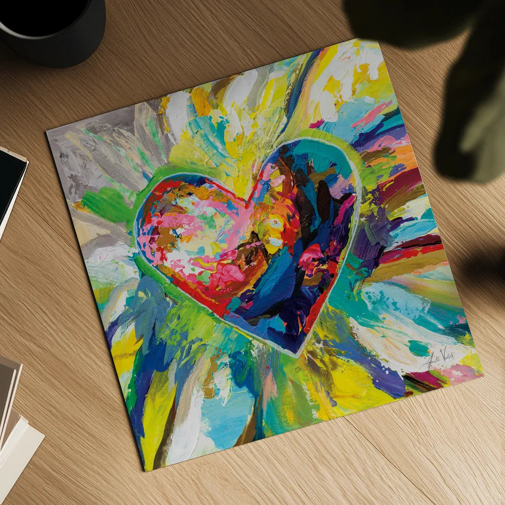 Blooming Love Too by Jeanette Vertentes. Shown as a detailed flat fine art print, highlighting archival giclee quality. Available as an archival giclee rolled canvas, fine art paper, or poster print. SKU 78269a.