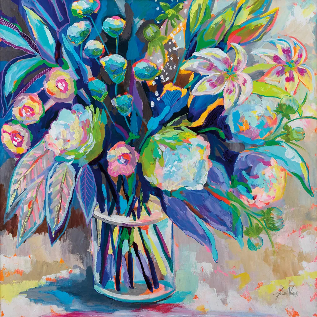 Blossom 24x24 by Jeanette Vertentes. SKU 70559a. Archival Giclee Fine art print for wall decor.