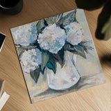 Blue Bliss by Jeanette Vertentes. Shown as a detailed flat fine art print, highlighting archival giclee quality. Available as an archival giclee rolled canvas, fine art paper, or poster print. SKU 85015a.