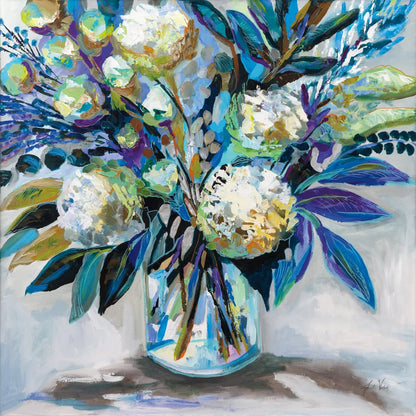 Blue Bloom by Jeanette Vertentes. SKU 87094a. Archival Giclee Fine art print for wall decor.