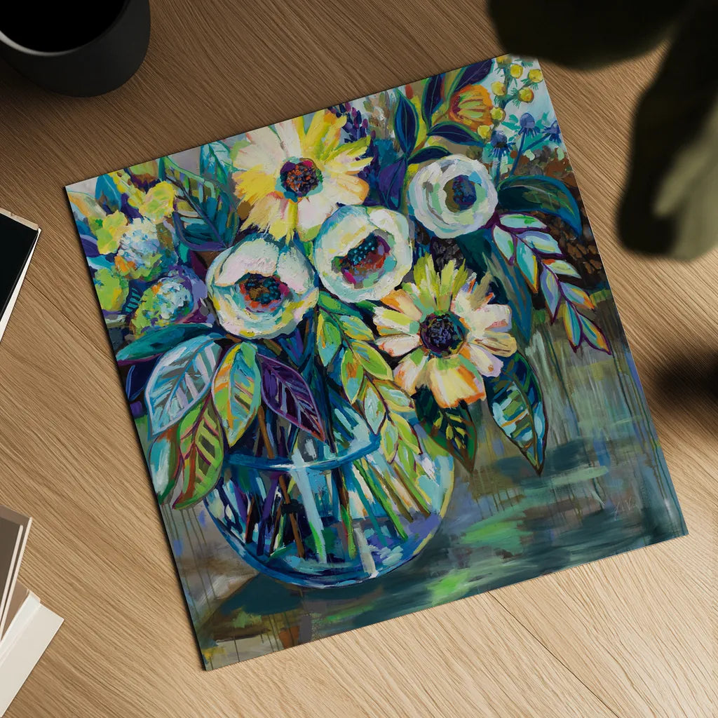 Blue Light by Jeanette Vertentes. Shown as a detailed flat fine art print, highlighting archival giclee quality. Available as an archival giclee rolled canvas, fine art paper, or poster print. SKU 53920a.